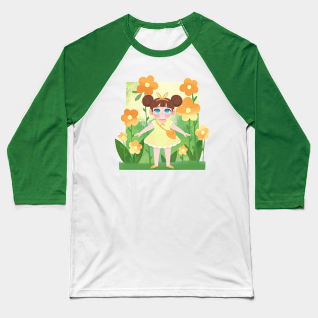 Flower Girl Baseball T-Shirt by Lobomaravilha